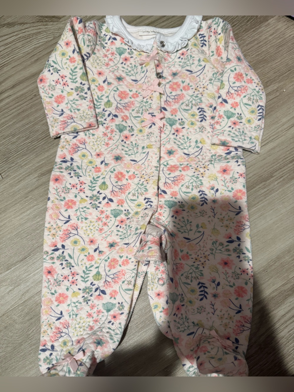 Laura Ashley Pink Floral Cotton Romper